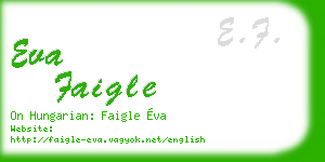 eva faigle business card
